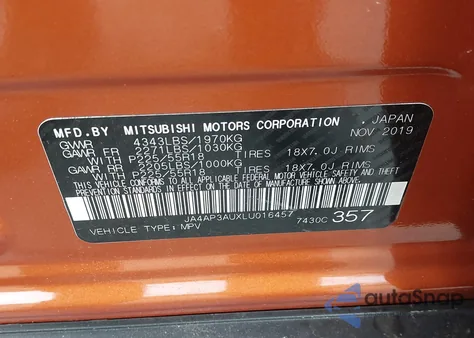 2020 Mitsubishi Outlander Sport 2.0 Be from USA, damaged, VIN JA4AP3AUXLU016457